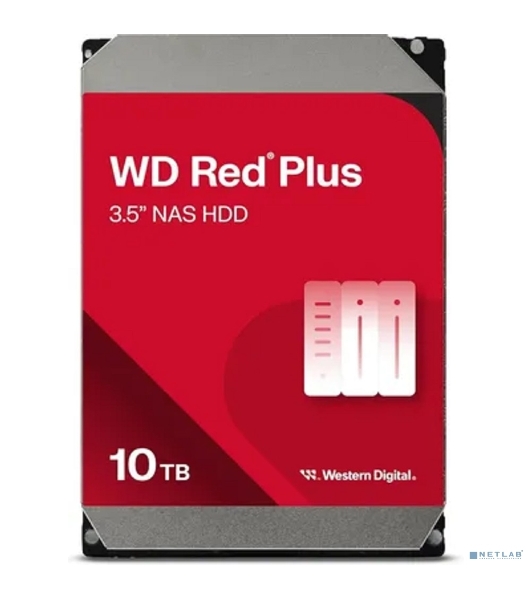 Жесткий диск HDD Western Digital 10Tb, 7200RPM SATA 3.5 Red Plus NAS 512MB buffer