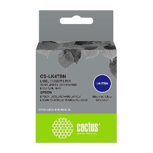 Картридж ленточный Cactus CS-LK4TBN черный, 12 мм, 9 м для Epson LW300/LW400/LW700/LW600P/LW1000P/K400/Z700/Z900