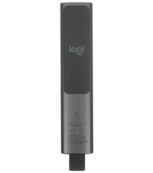 Презентер Logitech Spotlight Slate (серый, Bluetooth/2.4 GHz, перезаряжаемая литий-полимерная батарея 85мА·ч, 3D-акселерометр, гироскоп, кабель для зарядки, чехол) (арт. 910-004867, M/N: R-R0011/C-U0016)