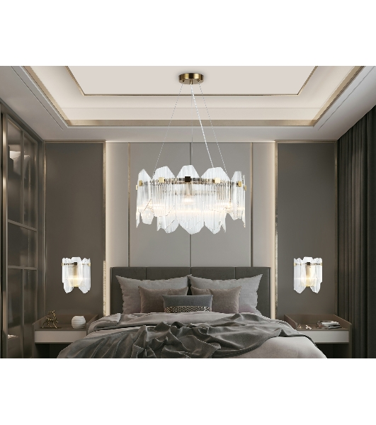 Светильник Ambrella light LH31251/6 BS/CL латунь/прозрачный E14*6 max 40W D510*270