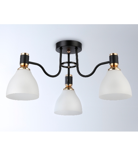Светильник Ambrella light TR303303/3 BK/GD/FR черный/золото/белый матовый E27*3 max 60W D600*270