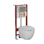 Комплект BAU 6 в 1: рамная инсталляция BAU NEO 45, унитаз подвесной безободковый вихревой со скрытым сливом Bau Dream Hurricane3, сиденье дюропласт микролифт, круглая хромированная клавиша Aquanika, фото9