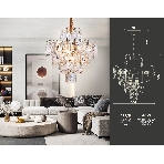 Светильник Ambrella light TR5231/9 SGD/CL/FR золото/прозрачный/белый матовый E27*9 max 40W D500*530, фото5