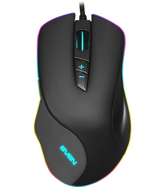 Мышь проводная SVEN RX-G970 черный, 4000 dpi, USB, кнопки - 7