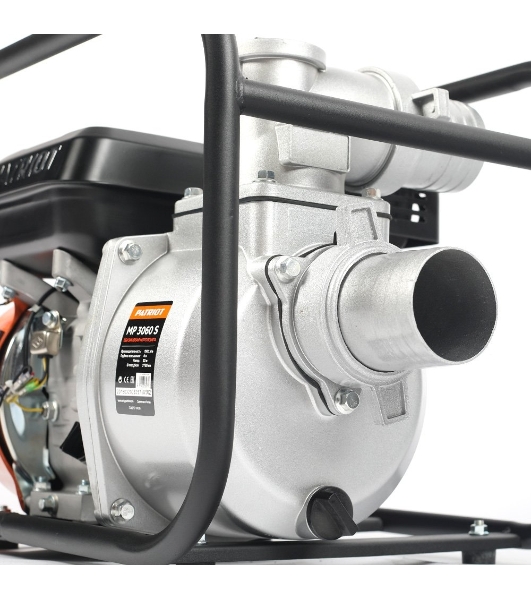 Мотопомпа Patriot MP 3060 S 335101430 Двиг. 4-т, АИ-92, 196сс, 6.5 л.с., самовсас., макс.производит.60 м/ч (1000 л/м), макс.глуб.всас.8 м., макс.нап.30 м., диам.патруб.3', бак 3,5 л, вес 25