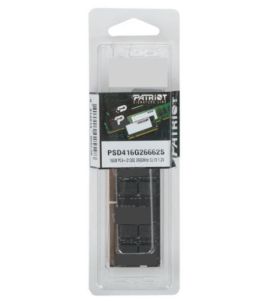Оперативная память Patriot Signature, DDR4, 16GB (1x16 GB), 2666 MHz, CL19, SO-DIMM