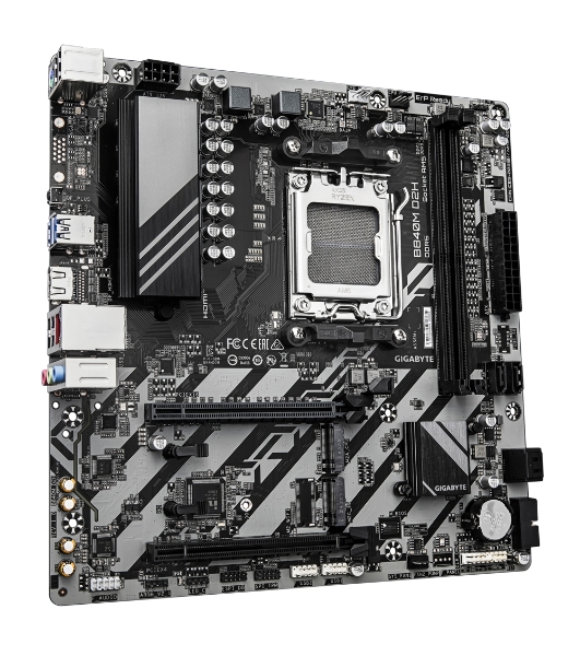 Материнская плата Gigabyte B840M D2H (V1.2), AM5, AMD B840, 2xDDR5, 4xSATA, 2xM.2, 1xPCIe 4.0 x16, 1xPCIe 3.0 x4, 1xHDMI, 1x2.5Gb LAN, 2xUSB-A 5Gbps, 8xUSB-A 2.0, 3x3.5 мм, 7.1, mATX