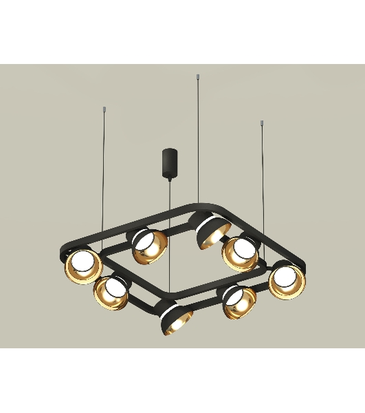 Светильник Ambrella light XB9182081/8 SBK/PYG/CL черный песок/золото желтое полированное/прозрачный GX53 (С9182, N8145)