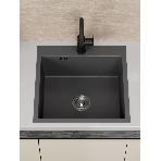 Мойка кухонная из нержавеющей стали BAUEDGE SOUL КТ5050В NANO BLACK, сифон EASY CLEAN в комплекте., фото7