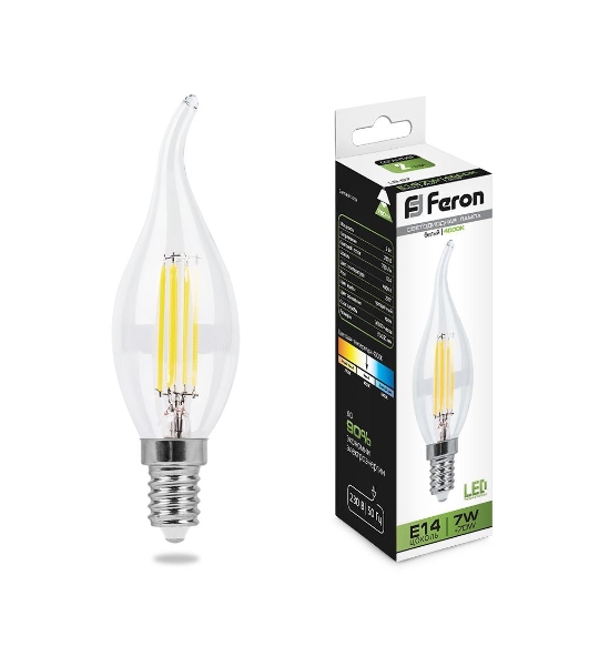 Лампа светодиодная Feron LB-67 филаментная 7W 230V E14 4000K