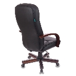 Кресло Бюрократ T-9908/WALNUT черный, кожа, фото10