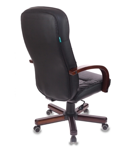 Кресло Бюрократ T-9908/WALNUT черный, кожа