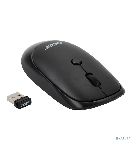 Мышь беспроводная Acer OMR137 черный, 1600 dpi, радиоканал, USB, кнопки - 4