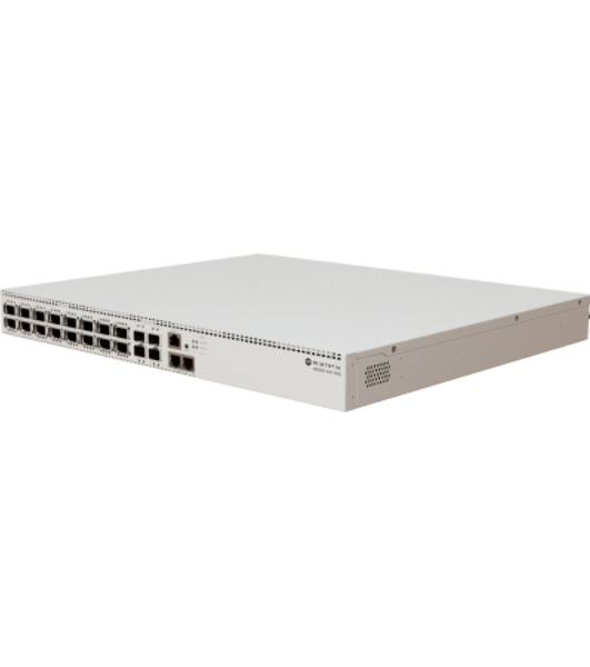 Коммутатор MikroTik CRS520-4XS-16XQ-RM Cloud Router Switch with Quad-Core AL52400 2 GHz CPU, 4 Gb RAM, 98CX8410 switch chip, 2 x 10G Eth ports, 4 x 25G SFP28 ports, 16 x 100G QSFP28 ports, RouterOS L5, 1U rackmount enclosure, dual hot-swap PSU, 4 x hot-swap fans
