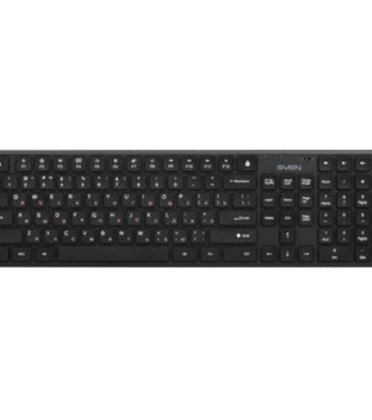 Комплект беспроводной SVEN ножничная клавиатура + мышь KB-C2550W черный (109 кл.,12Fn, 1000DPI, 2+1 кл.)