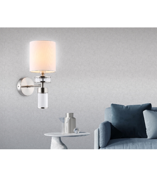 Настенный светильник Ambrella light LH71295 SN/WH никель/белый E14 max 40W 210*130*340