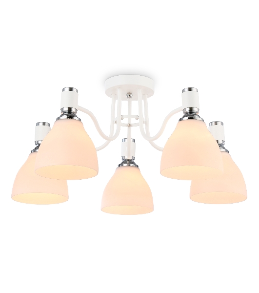 Светильник Ambrella light TR303305/5 WH/CH/FR белый/хром/белый матовый E27*5 max 60W D600*270