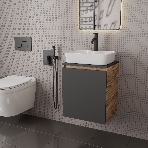 Тумба Bau Dream Blackwood 50 графит, раковина BAU Cerama 48х37 белая, смеситель Hotel Dream Black, нерж. сталь, черный, фото7