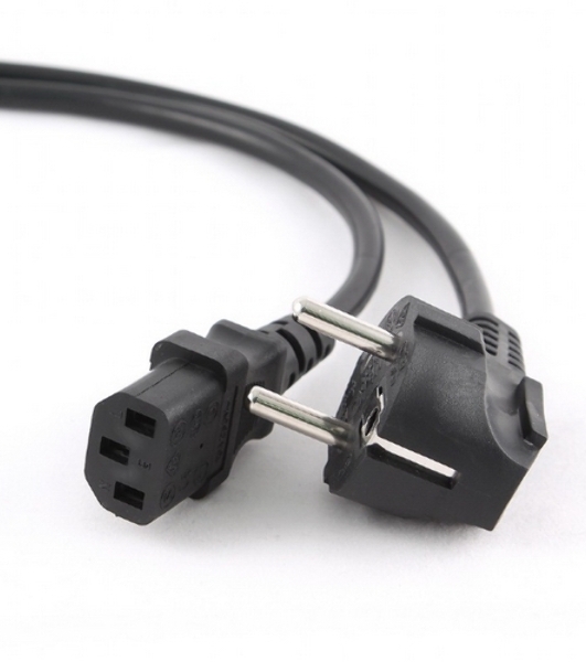 Кабель питания Cablexpert PC-186-VDE-3M, 3м, Schuko- C13, VDE, 10А, Сечение провода: 0,75 мм2, черный, с заземлением