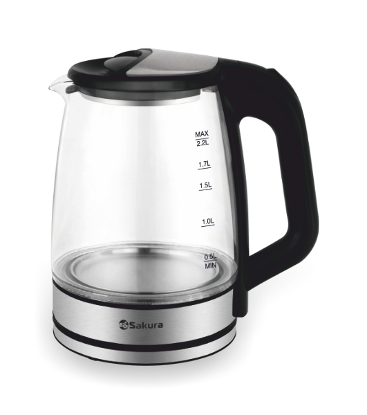 Чайник Sakura SA-2722BK 2,2л,стекло,черный