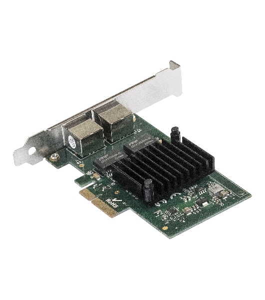 Сетевой адаптер ExeGate EXE-I350-T2V2 (PCI-E x4 v2.1, порты 2xRJ45 (медные), 10/100/1000Mbps, Gigabit NIC Intel Chipset NHI350AM2)