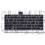 Клавиатура для ноутбука HP EliteBook Folio 1020 G1 черная с серебристой рамкой и подсветкой, фото2