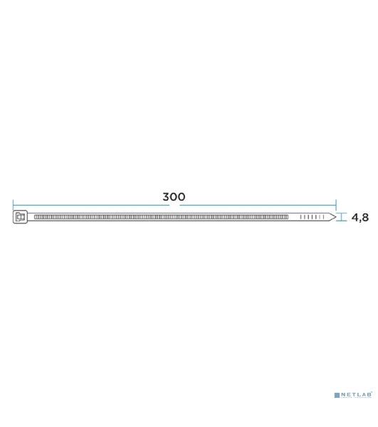 Хомут кабельный PROconnect 4.8х300 нейл. бел. (уп. 100 шт)