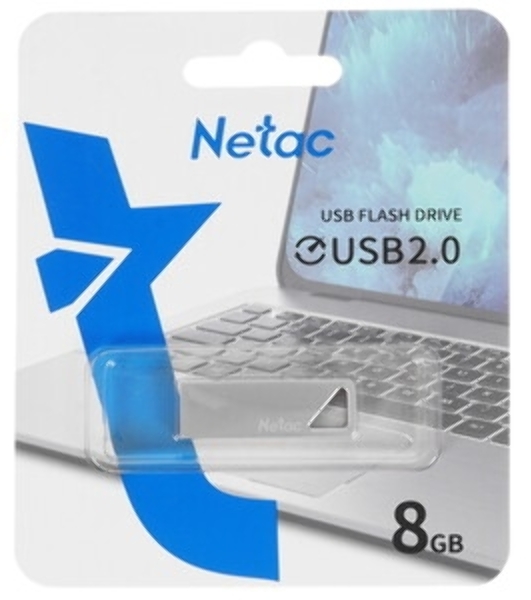 Флешка USB Netac U326 (NT03U326N-008G-20PN), 8Gb, USB 2.0, R/W 50/15, серебристый