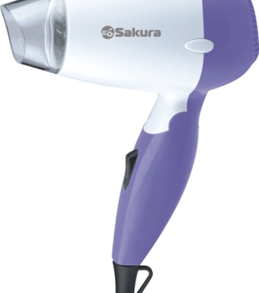 Фен SAKURA SA-4051V фиолетовый/серый, 1600 Вт, компактный