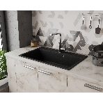 Мойка для кухни BAU Stil Black stone 76х51, выпуск с сифоном в комплекте, черный камень, фото5