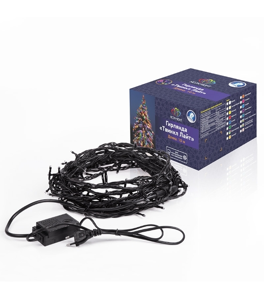 Гирлянда Neon-night ТВИНКЛ ЛАЙТ LED (с контроллером 8 режимов) 20м 200 LED 20Вт 220В IP44 мульти