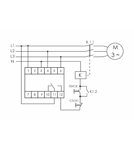 Реле контроля фаз CZF-310 (1 модуль; монтаж на DIN-рейке; 3х400/230+N 8А 1NO/NC IP20) F&F EA04.001.005