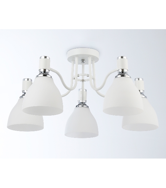 Светильник Ambrella light TR303305/5 WH/CH/FR белый/хром/белый матовый E27*5 max 60W D600*270