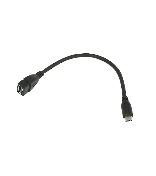Переходник Type-C на USB 3.0 OTG кабель 25см черный