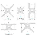 Кронштейн ONKRON/32-55' макс. 400x400, 2 колена, наклон -5º+8º, поворот 180º макс, от стены 55-500мм, белый, фото19