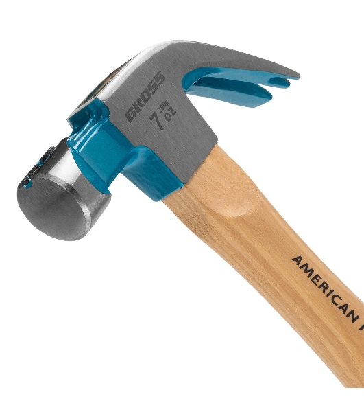 Молоток-гвоздодер Gross AMERICAN HICKORY 10414 200 г, угол 45 магнит обрезиненная рукоятка