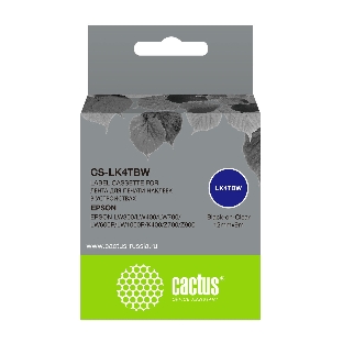 Картридж ленточный Cactus CS-LK4TbW черный шрифт, прозрачный фон (12 мм, 9 м) для Epson LW300/LW400/LW700/LW600P/LW1000P/K400/Z700/Z900