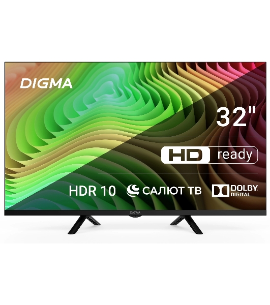 Телевизор Digma 32' DM-LED32SBB34 Metal черный LED HD 60Hz Салют ТВ