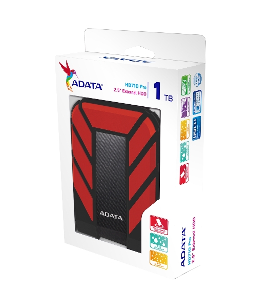 Внешний HDD 2.5' ADATA HD710P, 1TB, USB 3.2 Gen 1 Type-A, 5400 rpm, черный/красный