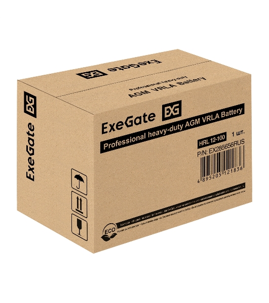 Аккумуляторная батарея ExeGate EX285656RUS HRL 12-100 (12V 100Ah, под болт М6)