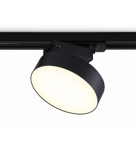 Трековый однофазный светодиодный светильник Ambrella light GL6839 BK черный LED 15W 3000K D115*80