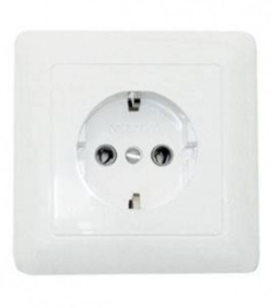 Розетка WESSEN RS16-134-BХИТ белый 1-я с/з 16А скрытый монтаж