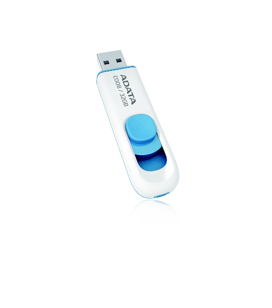 Флешка USB ADATA C008 (AC008-32G-RWE), 32Gb, USB 2.0, R/W 15/5, белый/синий
