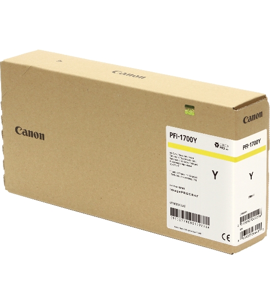 Картридж струйный Canon PFI-1700 Y (0778C001) желтый, 700 мл., для imagePROGRAF Pro-2000, Pro-4000, Pro-4000S, Pro-6000S