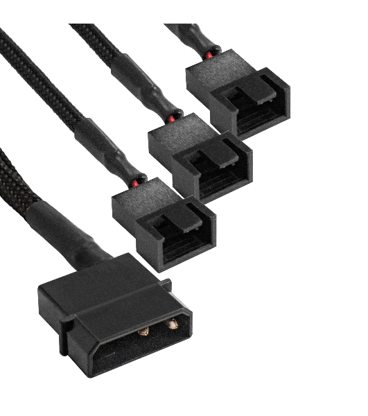 Разветвитель питания для корпусных вентиляторов ExeGate EX-CC-PSU-3xF-0.3 (Molex/3x3/4pin, все разъемы имеют 2 контакта, 0,3м)