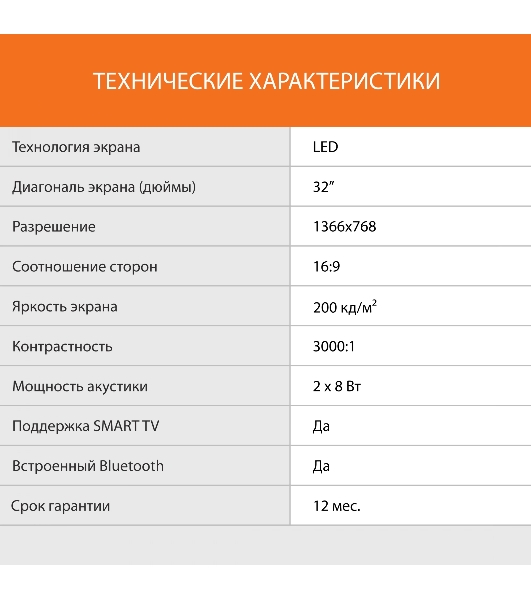 Телевизор SunWind 32' SUN-LED32XS300 черный LED HD 60Hz Smart TV Яндекс ТВ