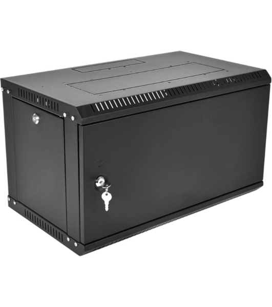 Шкаф телекоммуникационный настенный разборный ЦМО ЭКОНОМ 9U (600 x 650) дверь металл, черный (ШРН-Э-9.650.1-9005)