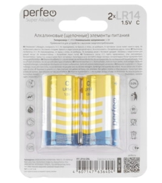 Батарейка Perfeo R14/2SH Dynamic Zinc