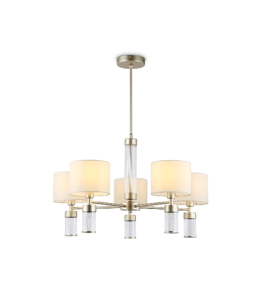 Люстра Ambrella light LH71301/5 CGD/WH золото/белый E14/5 max 40W D680*740