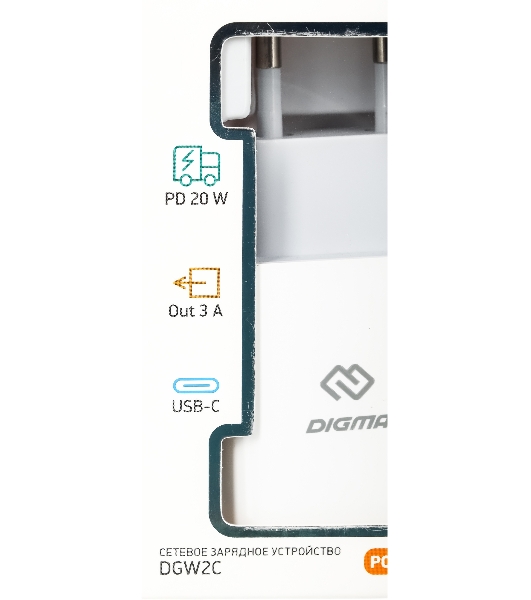 Сетевое зарядное устройство Digma DGW2C 3A PD белый